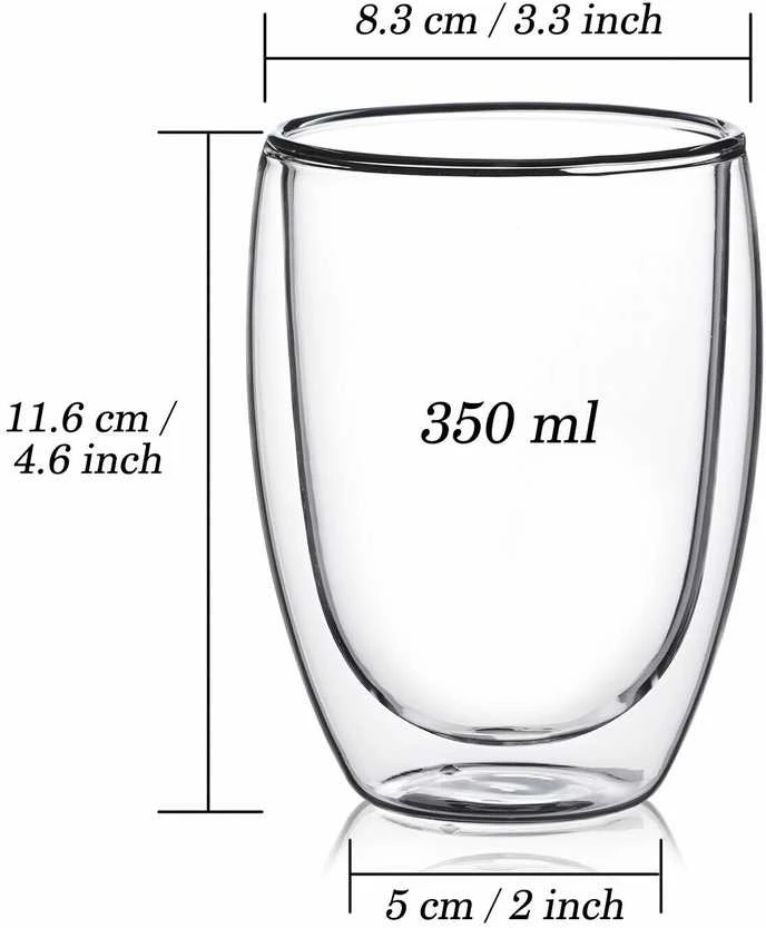 Winder Home Termo stiklinė 350 ml latte kavai su dvigubomis sienelėmis – 1 vnt.