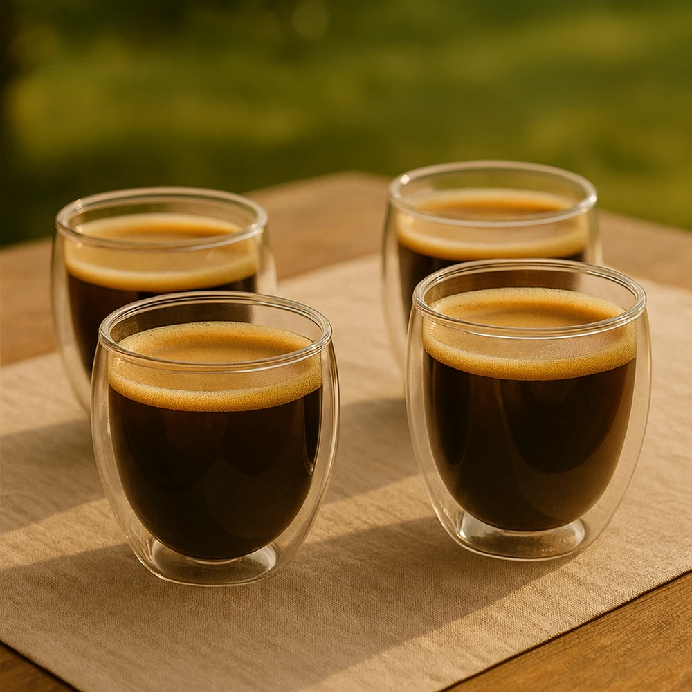Winder Home Termo stiklinės 250 ml latte kavai su dvigubomis sienelėmis – 4 vnt. rinkinys