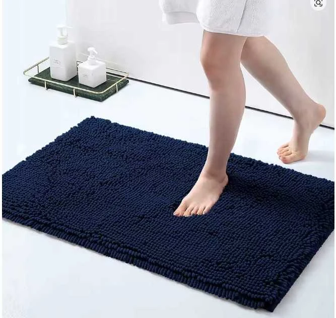 Winder Home Vonios kambario kilimėlis „Noodles“ – mėlynas, neslystantis ir minkštas, 80 × 50 cm