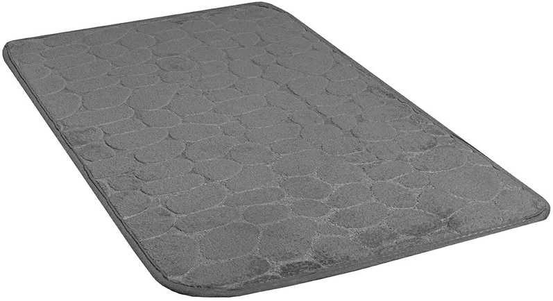 Winder Home Vonios kambario kilimėlis „Stones“ – pilkas, neslystantis ir minkštas, 80 × 50 cm