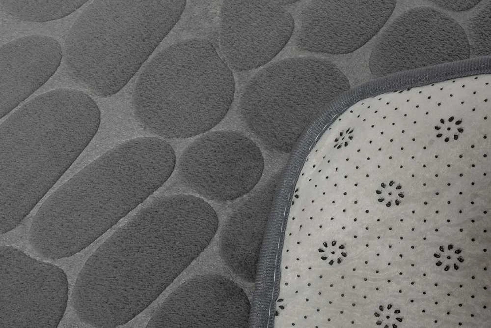 Winder Home Vonios kambario kilimėlis „Stones“ – pilkas, neslystantis ir minkštas, 80 × 50 cm