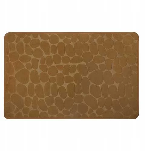 Winder Home Vonios kambario kilimėlis „Stones“ – rudas, neslystantis ir minkštas, 80 × 50 cm
