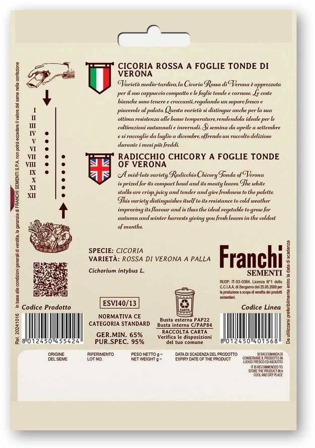 Salotinės trūkažolės (Cikorijos) ROSSA DI VERONA A PALLA