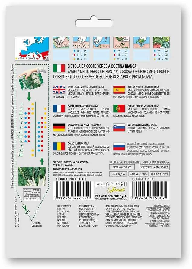 Lapiniai burokėliai (mangoldai) VERDE A COSTINA BIANCA