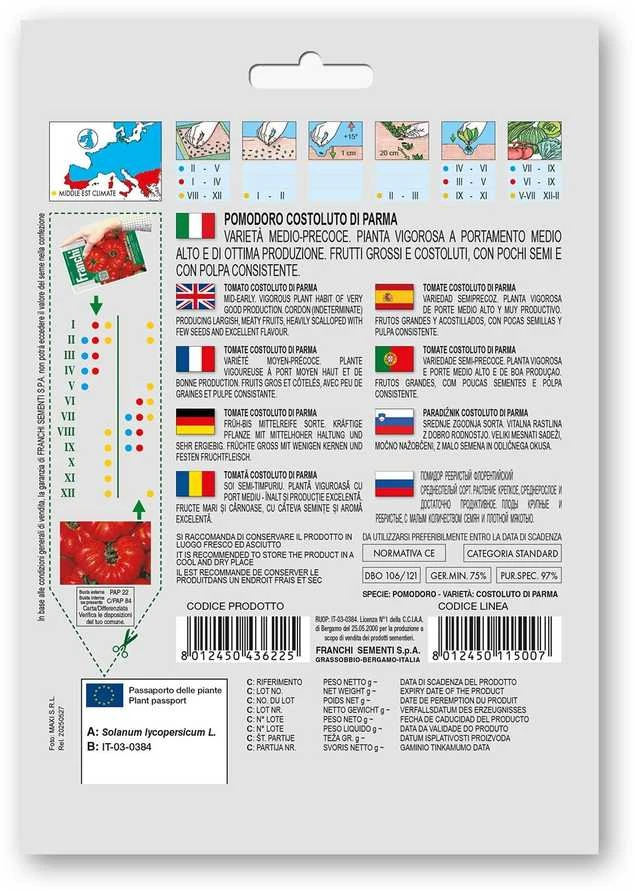 Pomidorai valgomieji COSTOLUTO DI PARMA