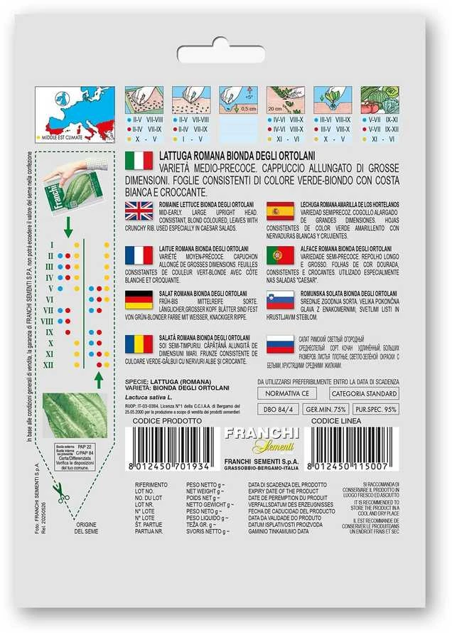 Salotos sėjamosios (romaninės) ROMANA BIONDA DEGLI ORTOLANI