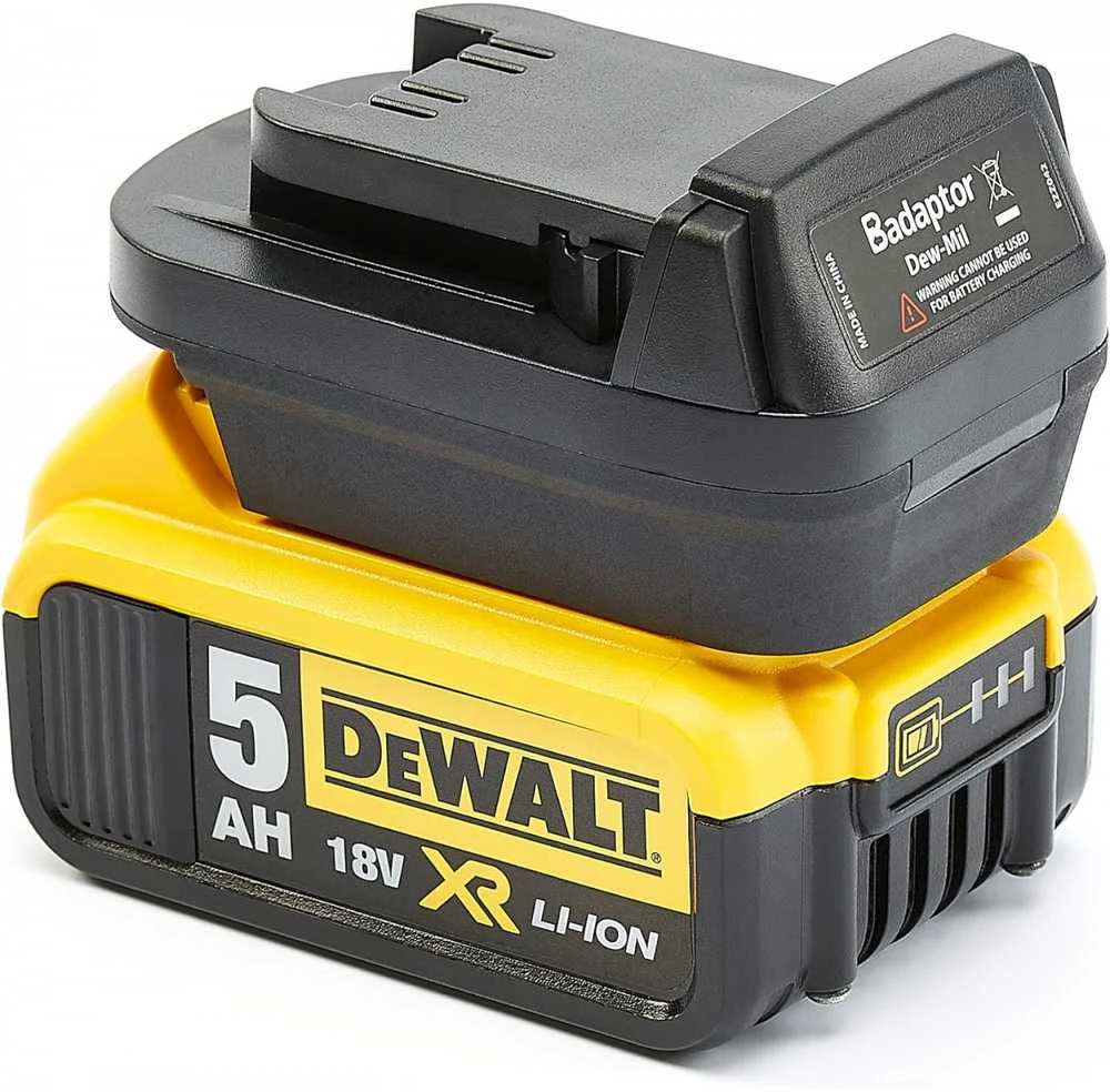 Akumuliatoriaus adapteris DEWALT XR akumuliatorius į MILWAUKEE 18V įrankį, Badaptor BADAPTOR-DEW-MIL-BX – Sujunkite DeWALT XR akumuliatorius su Milwaukee M18 sunkiosios serijos statybiniais įrankiais