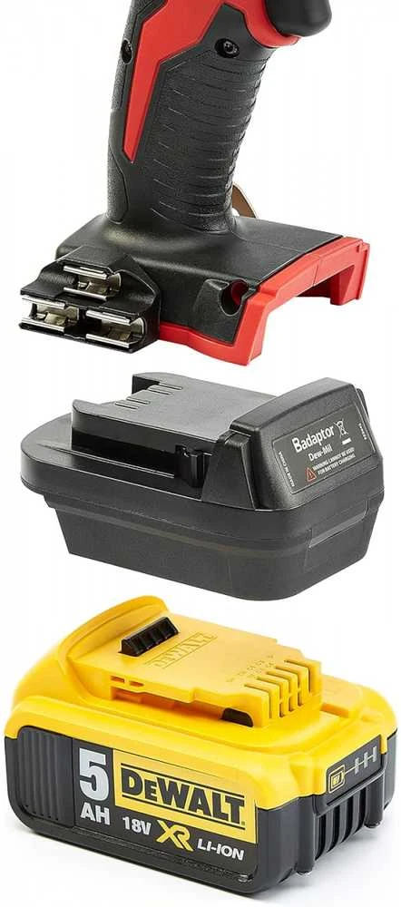 Akumuliatoriaus adapteris DEWALT XR akumuliatorius į MILWAUKEE 18V įrankį, Badaptor BADAPTOR-DEW-MIL-BX – Sujunkite DeWALT XR akumuliatorius su Milwaukee M18 sunkiosios serijos statybiniais įrankiais