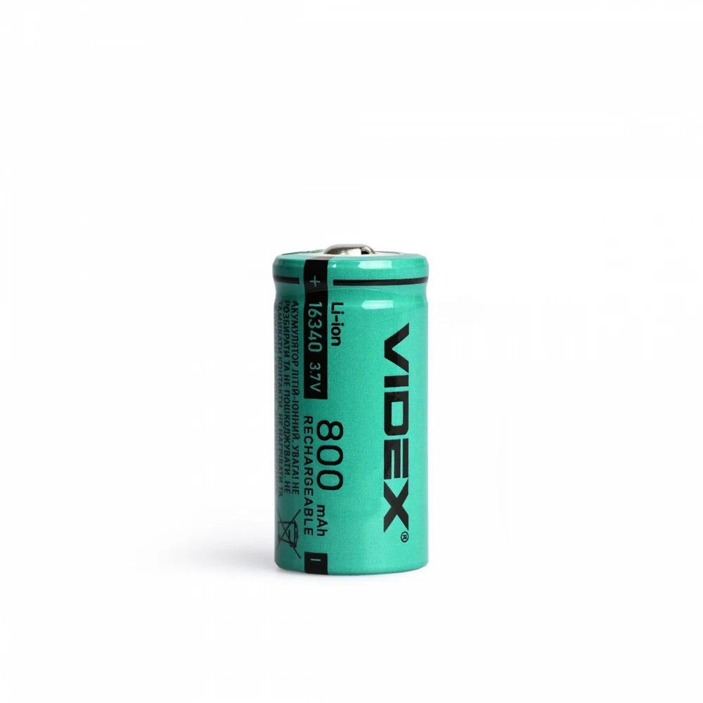 Akumuliatorius 16340 VIDEX (1 vnt.) Li-Ion 3.7V 800mAh (dėžutėje)