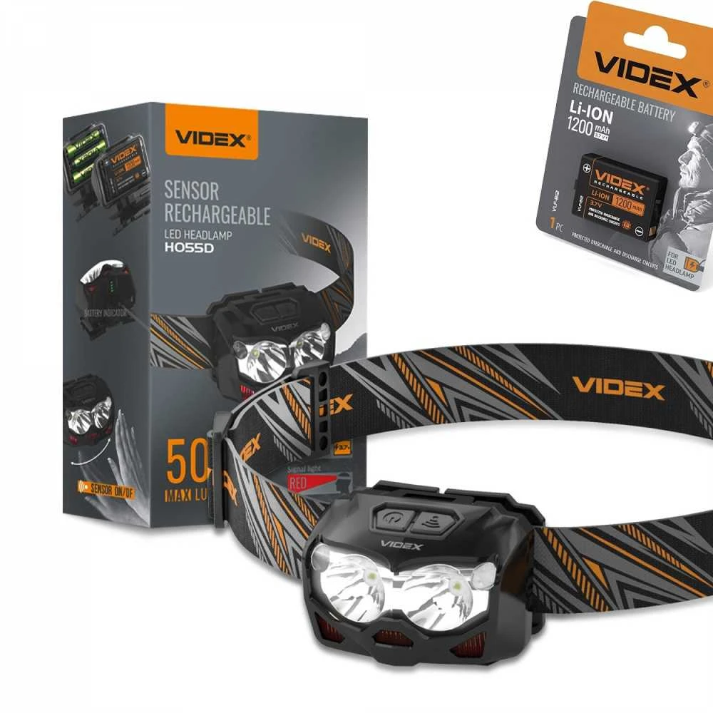Atsarginis akumuliatorius Li-ion 1200mAh VIDEX VLF-B12 – Suderinamas ar galvos žibintais H055D ir H075C ilgalaikiam nepertraukiamam darbui užtikrinti