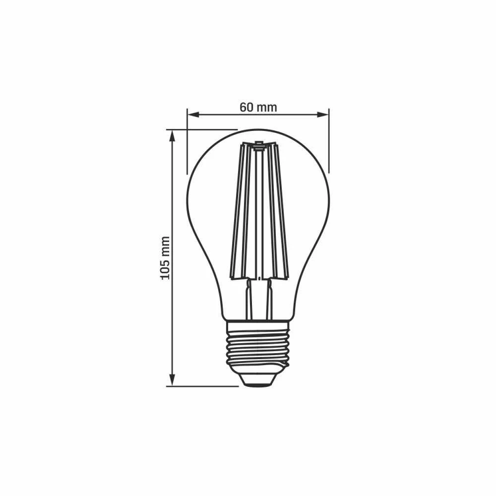 Fito LED augalų lemputė E27 8W 14umol/s 1200K kampas<360*, VIDEX VLE-A60FF-08271 | A60, Bicolor – Specialus spektras kambariniams augalams ir daigams