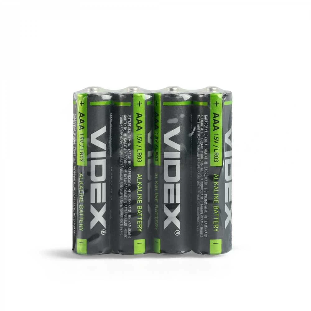Baterijos AAA VIDEX (4 x 5 = 20 vnt.) Alkaline, 1.5V, 1200mAh