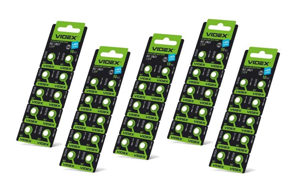 Baterijos AG1 / LR621 VIDEX (30 vnt.) 1.5V Alkaline 14mAh