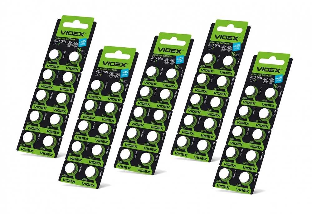 Baterijos AG13 / LR44 VIDEX (30 vnt.) 1.5V Alkaline 158mAh