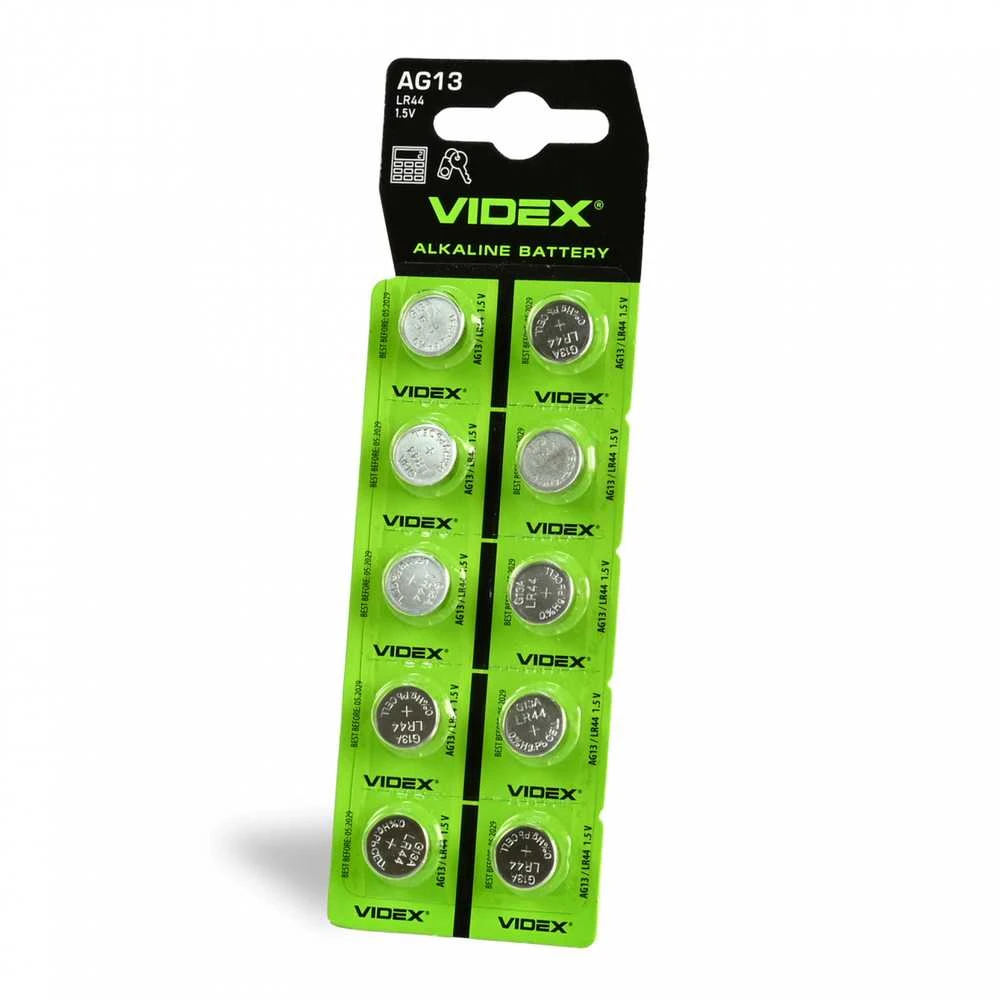 Baterijos AG13 / LR44 VIDEX (30 vnt.) 1.5V Alkaline 158mAh