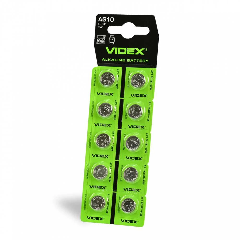 Baterijos AG4 / LR626 VIDEX (30 vnt.) 1.5V Alkaline 20mAh
