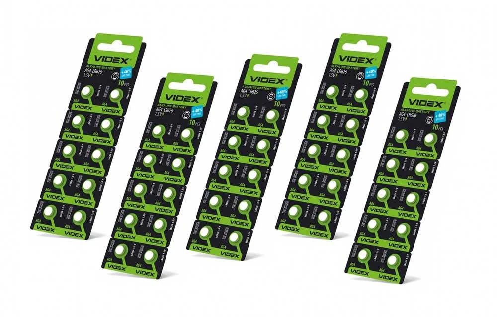 Baterijos AG4 / LR626 VIDEX (30 vnt.) 1.5V Alkaline 20mAh