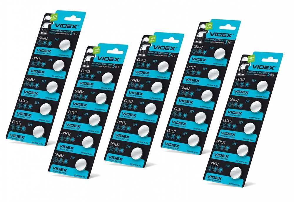 Baterijos VIDEX CR1632 (15 vnt.) 3V Lithium 130mAh