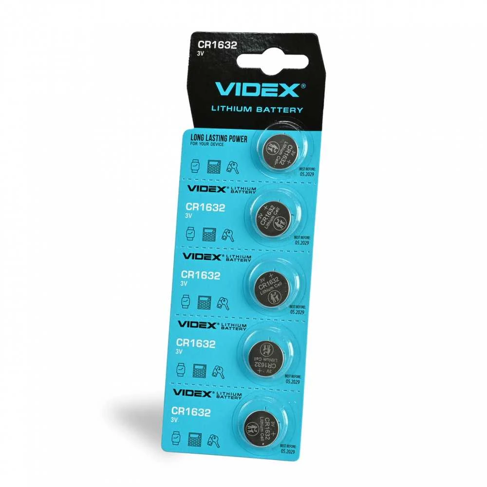 Baterijos VIDEX CR1632 (15 vnt.) 3V Lithium 130mAh