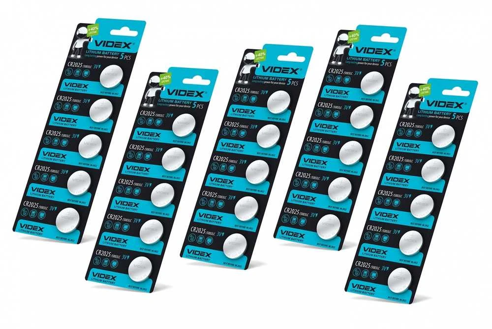 Baterijos VIDEX CR2025 (15 vnt.) 3V Lithium 160mAh