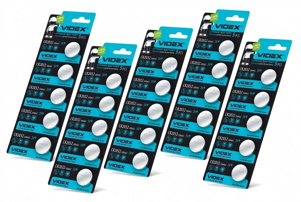 Baterijos VIDEX CR2032 (15 vnt.) 3V Lithium 220mAh