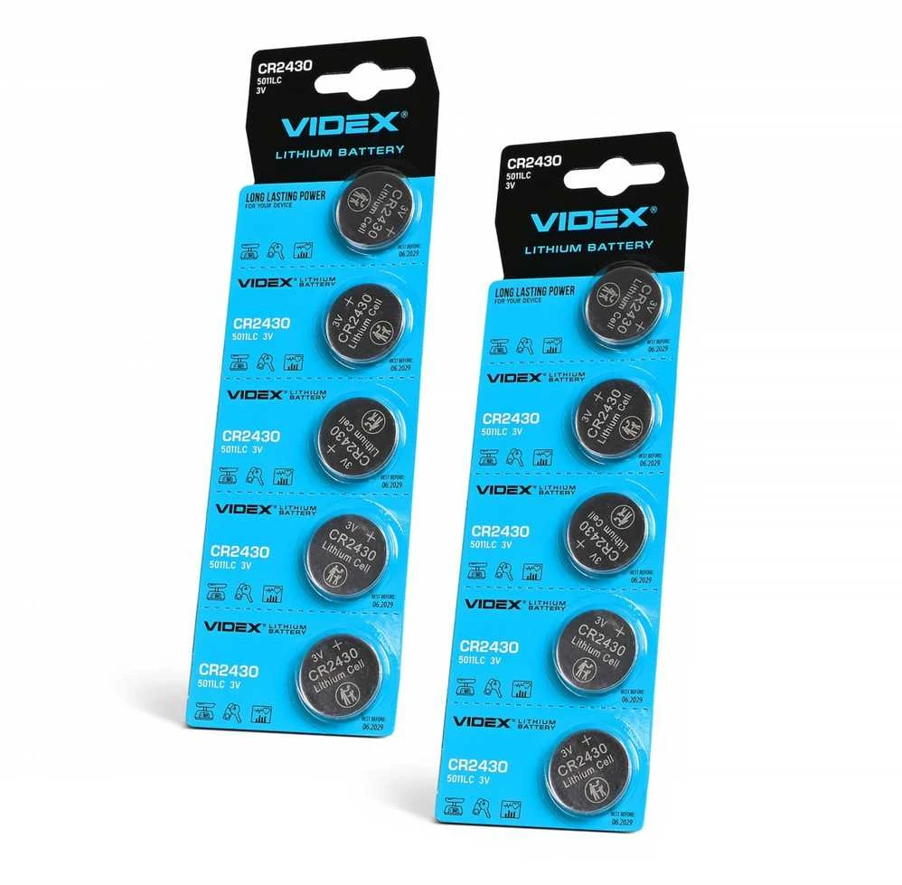 Baterijos VIDEX CR2430 (5 vnt.) 3V Lithium 290mAh
