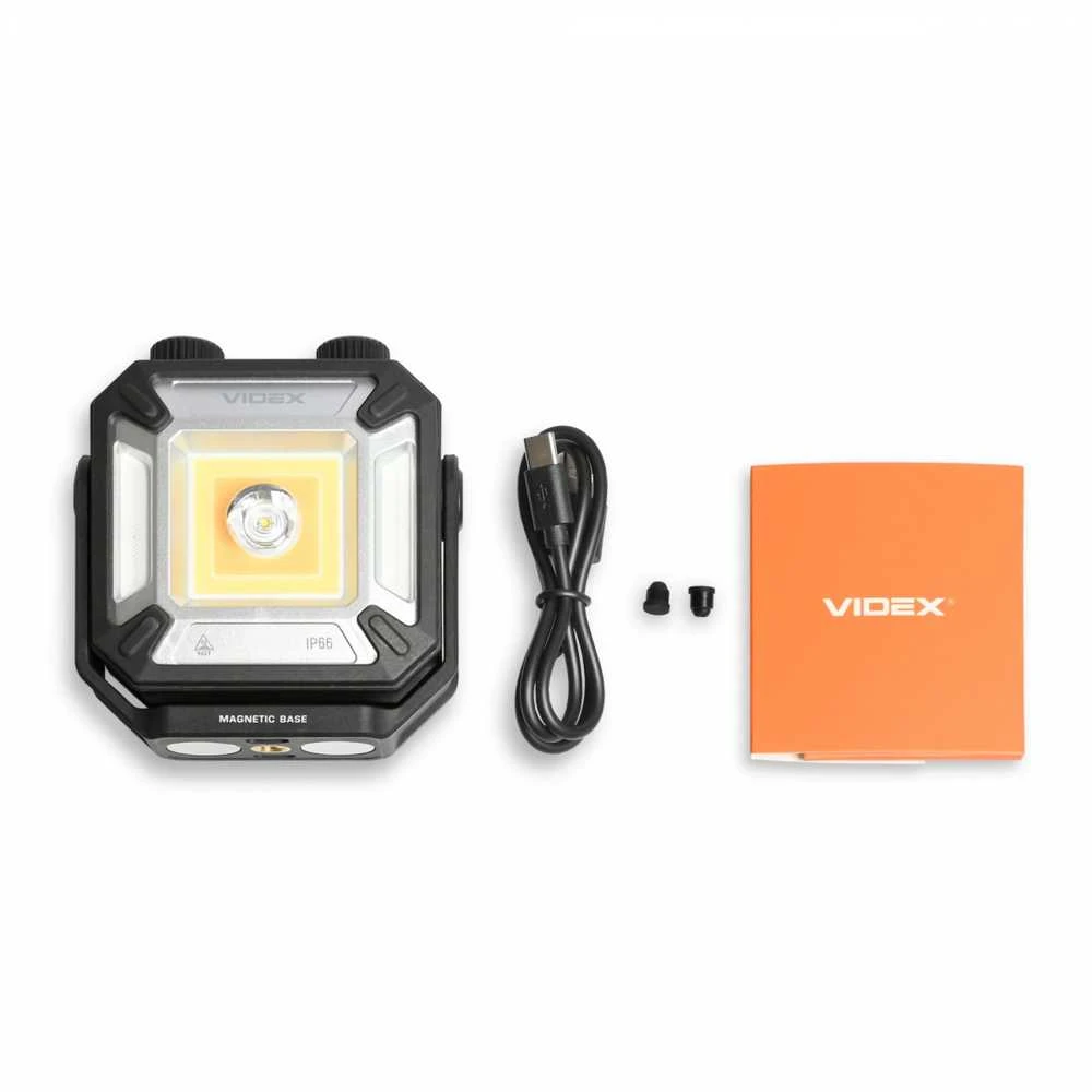 Darbinis LED žibintuvėlis Luminus SST20 10W + COB 15W, Raudona/Žalia šviesa, 1500Lm, 2x18650 2200mAh, VIDEX VLF-M048 – Magnetinis fiksavimas ir Powerbank