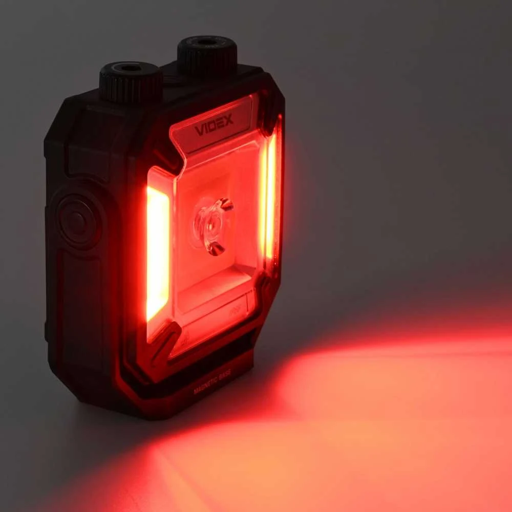 Darbinis LED žibintuvėlis Luminus SST20 10W + COB 15W, Raudona/Žalia šviesa, 1500Lm, 2x18650 2200mAh, VIDEX VLF-M048 – Magnetinis fiksavimas ir Powerbank