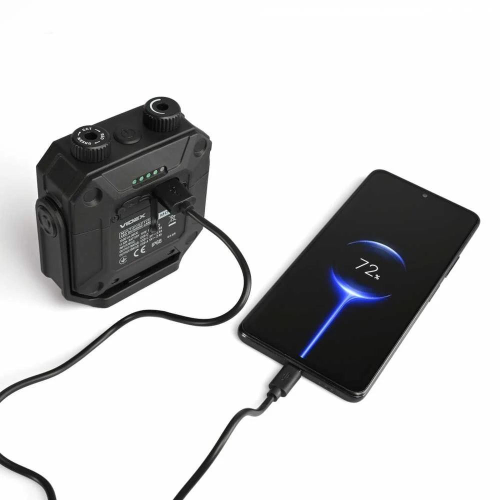 Darbinis LED žibintuvėlis Luminus SST20 10W + COB 15W, Raudona/Žalia šviesa, 1500Lm, 2x18650 2200mAh, VIDEX VLF-M048 – Magnetinis fiksavimas ir Powerbank