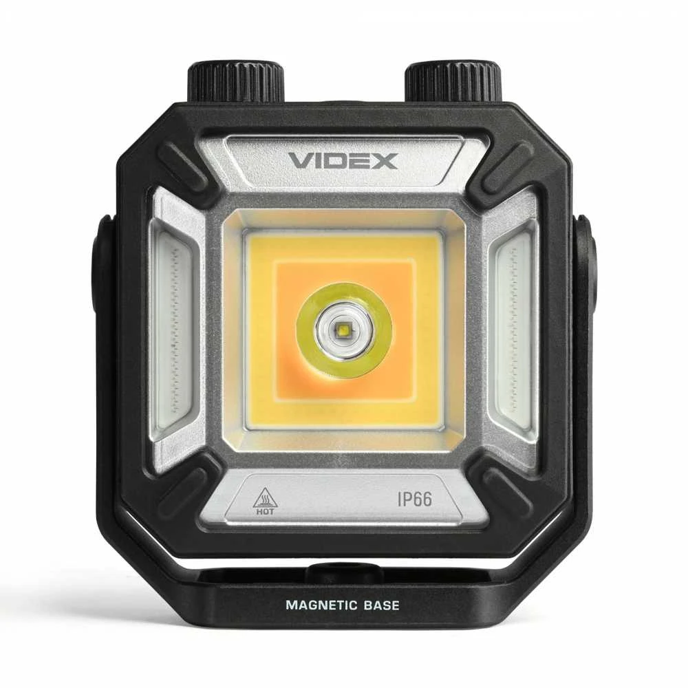 Darbinis LED žibintuvėlis Luminus SST20 10W + COB 15W, Raudona/Žalia šviesa, 1500Lm, 2x18650 2200mAh, VIDEX VLF-M048 – Magnetinis fiksavimas ir Powerbank