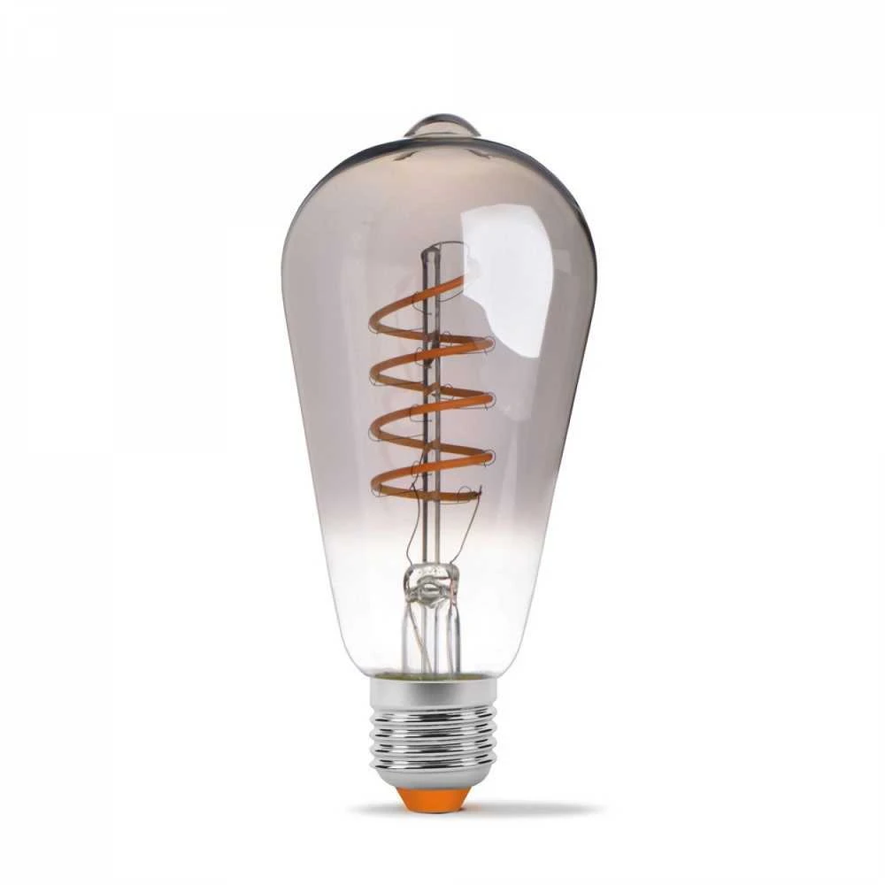 Kaitrinė (Filament) LED lemputė E27 4W 100Lm 1800K kampas<360* Dimeriuojama, VIDEX VLE-ST64FGD-04271 | ST64 – Pilno stiklo korpusas ir 360° šviesos sklaida