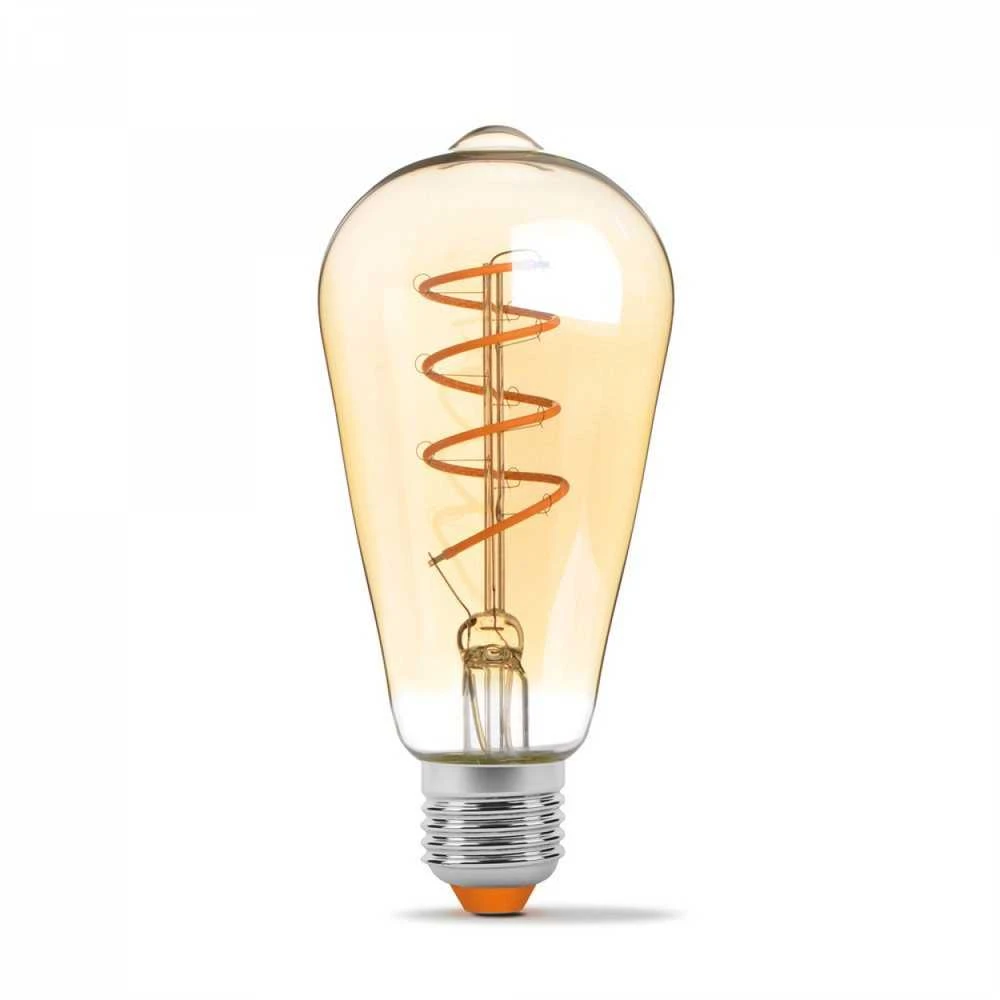 Kaitrinė (Filament) LED lemputė E27 4W 300Lm 2200K kampas<360* Dimeriuojama, VIDEX VLE-ST64FASD-04272 | ST64 – Pilno stiklo korpusas ir 360° šviesos sklaida