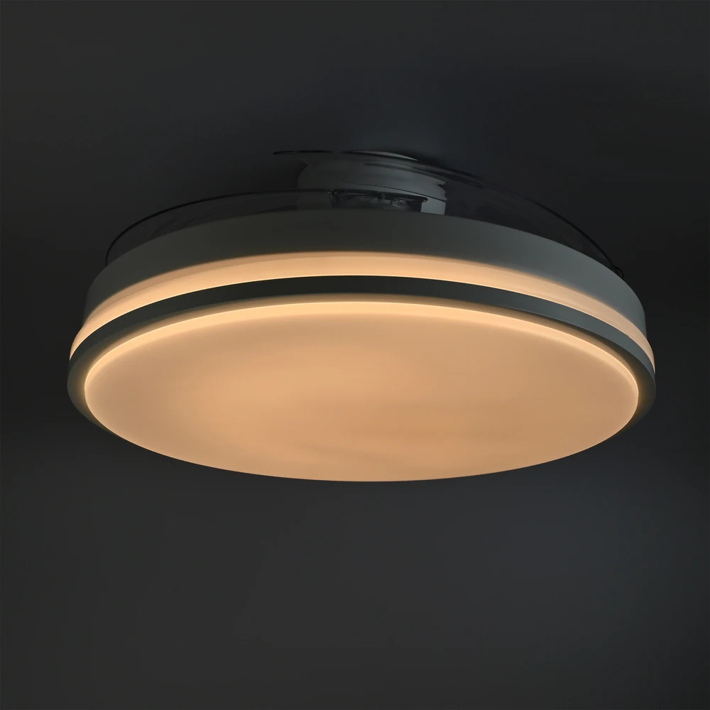 Lubinis šviestuvas Dimeriuojama LED lubinė lempa su ventiliatoriumi ir pultu 60W 5400Lm 3000K-4200K-6000K IP20 VIDEX VL-CLF01-60CB | juoda – Įmontuotas oro ventiliatorius su 6 režimais ir nuotolinio valdymo pulteliu