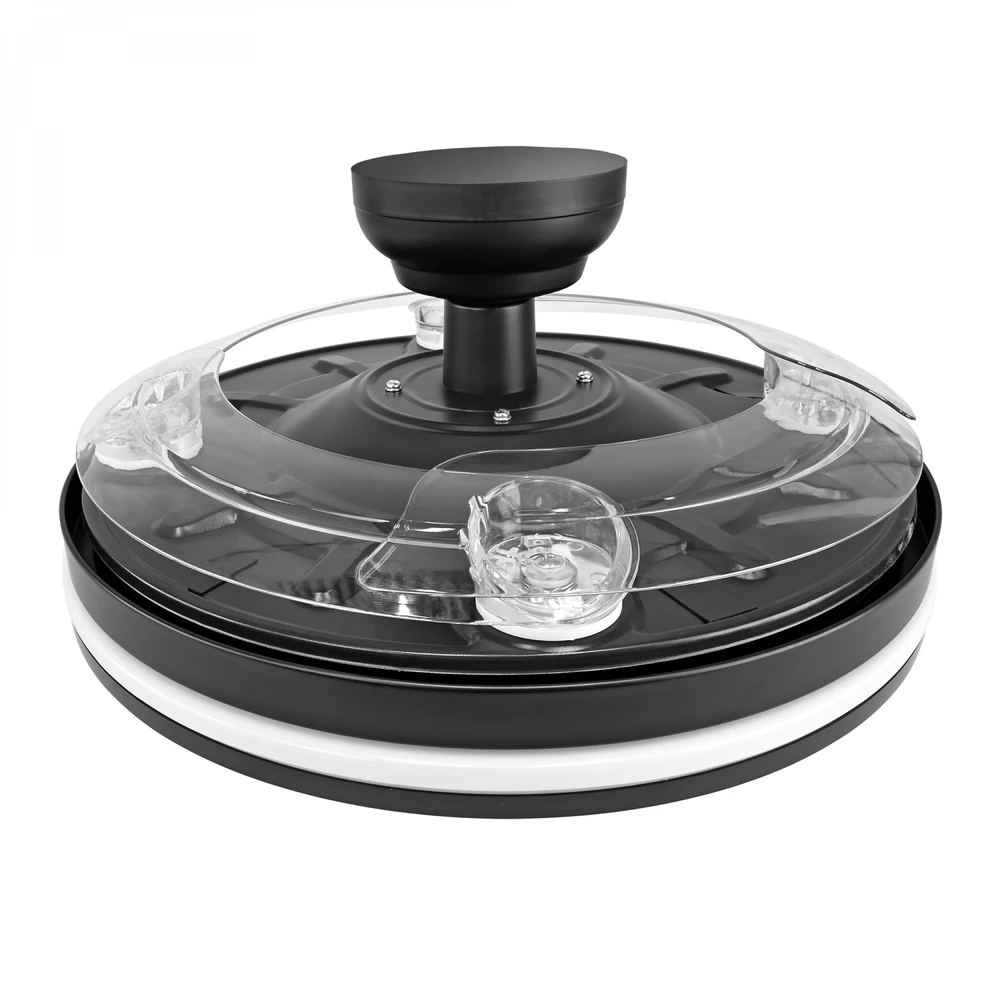 Lubinis šviestuvas Dimeriuojama LED lubinė lempa su ventiliatoriumi ir pultu 60W 5400Lm 3000K-4200K-6000K IP20 VIDEX VL-CLF01-60CB | juoda – Įmontuotas oro ventiliatorius su 6 režimais ir nuotolinio valdymo pulteliu