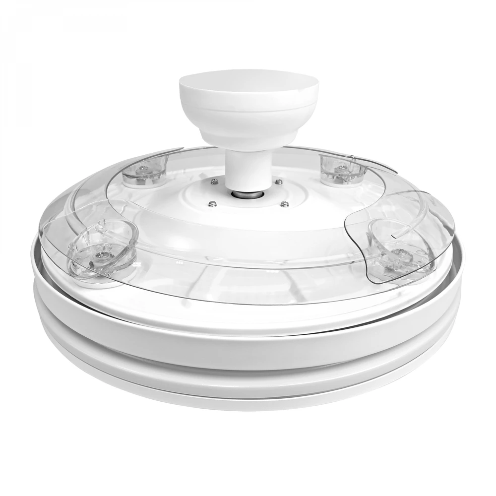 Lubinis šviestuvas Dimeriuojama LED lubinė lempa su ventiliatoriumi ir pultu 60W 5400Lm 3000K-4200K-6000K IP20 VIDEX VL-CLF01-60CW | balta – Įmontuotas oro ventiliatorius su 6 režimais ir nuotolinio valdymo pulteliu
