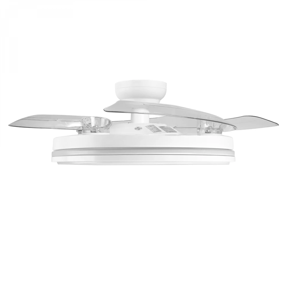 Lubinis šviestuvas Dimeriuojama LED lubinė lempa su ventiliatoriumi ir pultu 60W 5400Lm 3000K-4200K-6000K IP20 VIDEX VL-CLF01-60CW | balta – Įmontuotas oro ventiliatorius su 6 režimais ir nuotolinio valdymo pulteliu