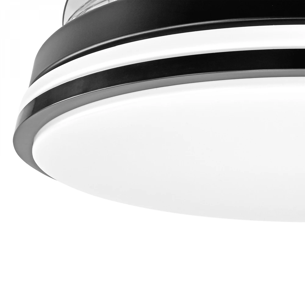 Lubinis šviestuvas Dimeriuojama LED lubinė lempa su ventiliatoriumi ir pultu 60W 5400Lm 3000K-4200K-6000K IP20 VIDEX VL-CLF01-60CB | juoda – Įmontuotas oro ventiliatorius su 6 režimais ir nuotolinio valdymo pulteliu