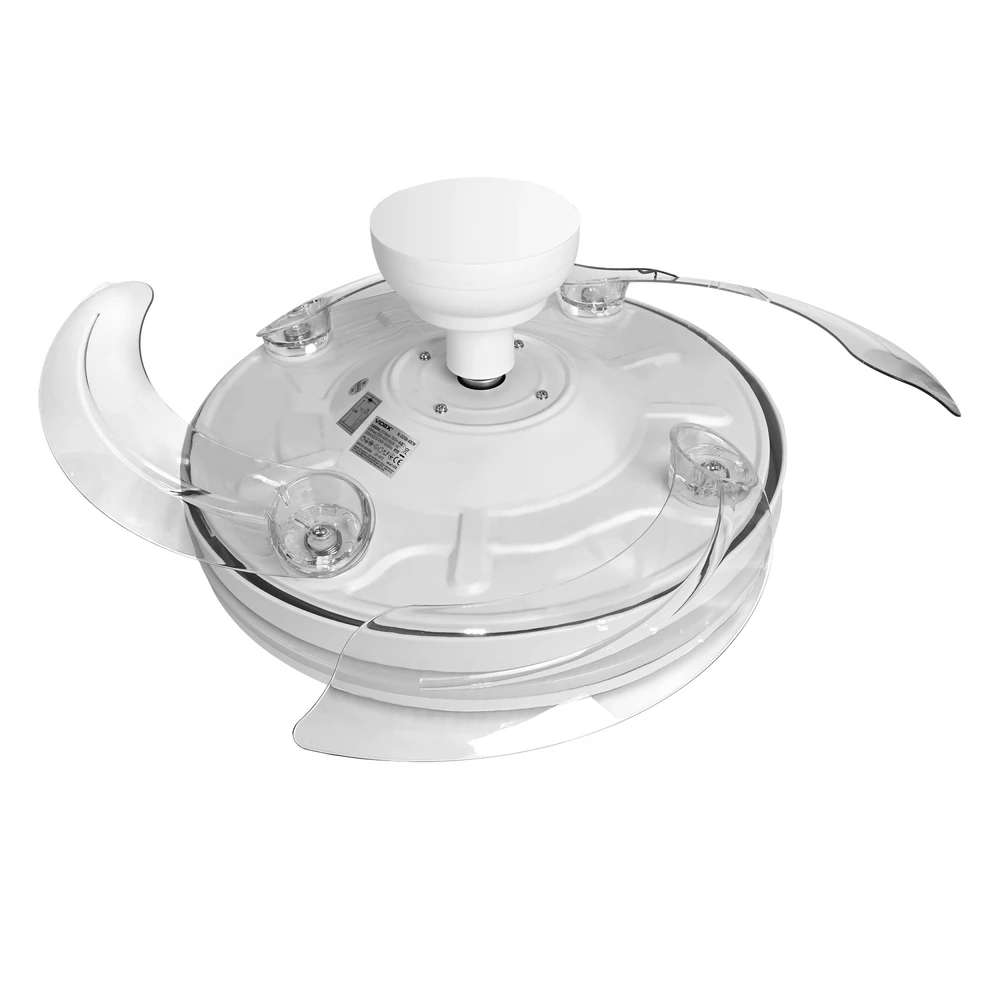 Lubinis šviestuvas Dimeriuojama LED lubinė lempa su ventiliatoriumi ir pultu 60W 5400Lm 3000K-4200K-6000K IP20 VIDEX VL-CLF01-60CW | balta – Įmontuotas oro ventiliatorius su 6 režimais ir nuotolinio valdymo pulteliu