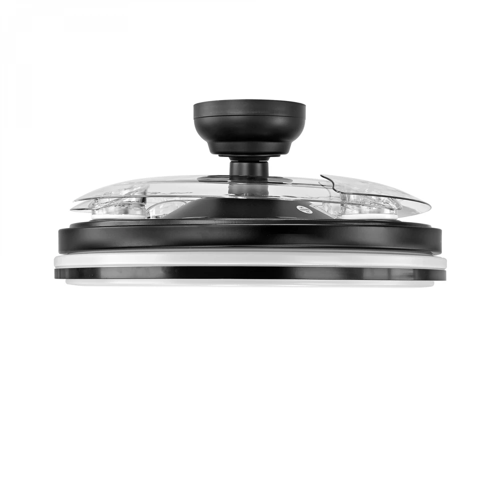 Lubinis šviestuvas Dimeriuojama LED lubinė lempa su ventiliatoriumi ir pultu 60W 5400Lm 3000K-4200K-6000K IP20 VIDEX VL-CLF01-60CB | juoda – Įmontuotas oro ventiliatorius su 6 režimais ir nuotolinio valdymo pulteliu