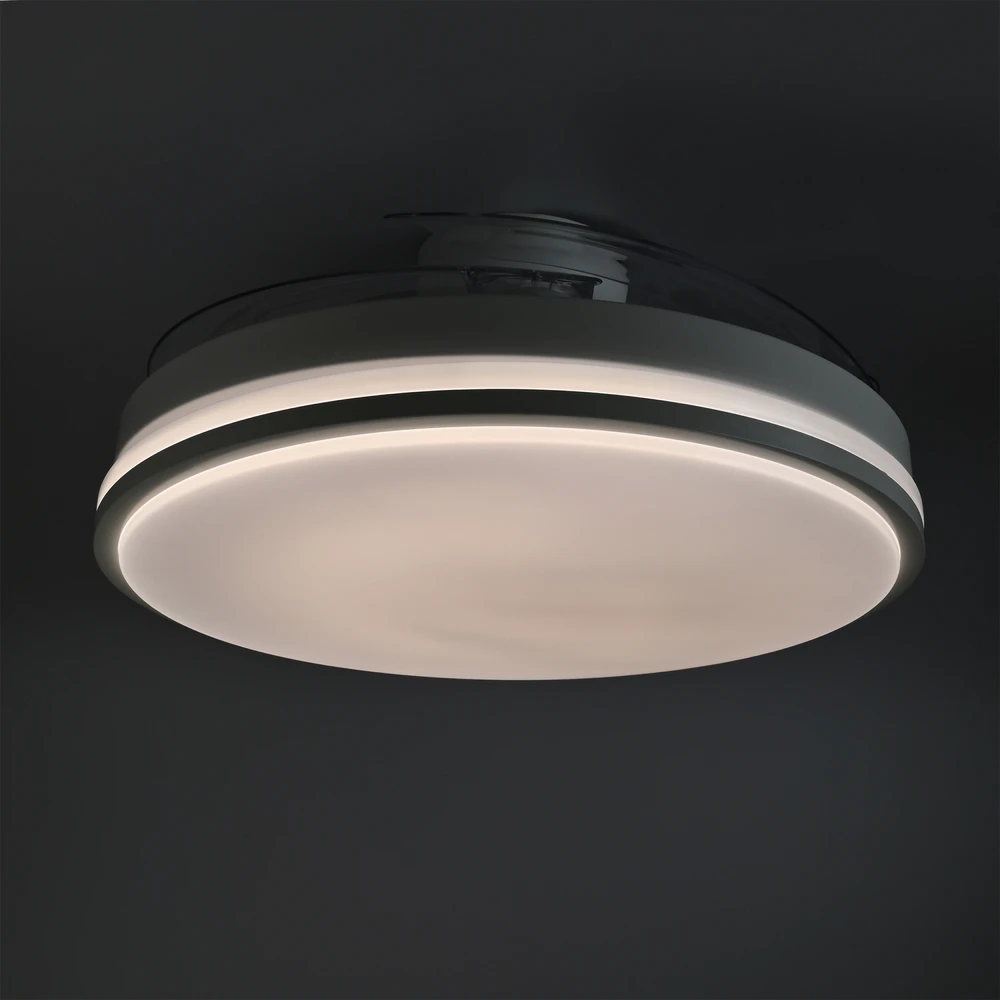 Lubinis šviestuvas Dimeriuojama LED lubinė lempa su ventiliatoriumi ir pultu 60W 5400Lm 3000K-4200K-6000K IP20 VIDEX VL-CLF01-60CB | juoda – Įmontuotas oro ventiliatorius su 6 režimais ir nuotolinio valdymo pulteliu