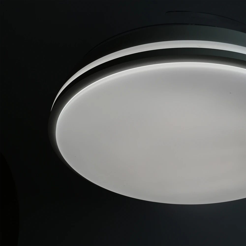 Lubinis šviestuvas Dimeriuojama LED lubinė lempa su ventiliatoriumi ir pultu 60W 5400Lm 3000K-4200K-6000K IP20 VIDEX VL-CLF01-60CB | juoda – Įmontuotas oro ventiliatorius su 6 režimais ir nuotolinio valdymo pulteliu
