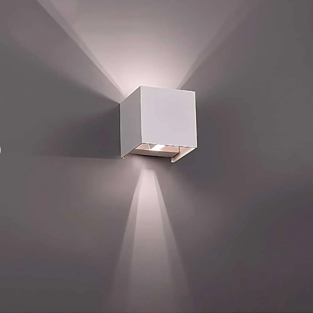 Fasado šviestuvas dvipusis LED 6W 520Lm 2700K IP54, VIDEX VL-AR04-062W | ERIC-Baltas (šiltai balta šviesa), baltas – Dvipusis šviesos srautas