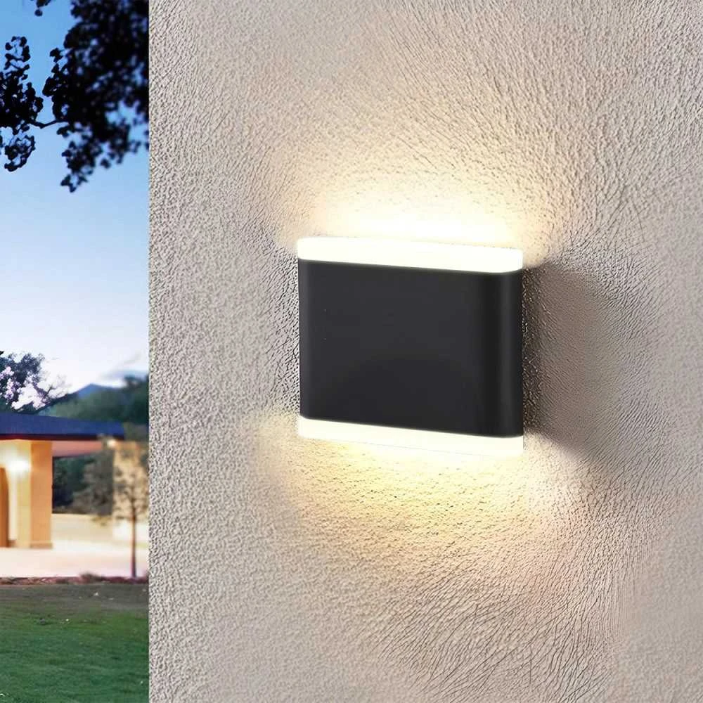 Fasado šviestuvas dvipusis LED 6W 660Lm 2700K IP54, VIDEX VL-AR06-062B | EVAN-Juodas (šiltai balta šviesa), juodas – Dvipusis šviesos srautas