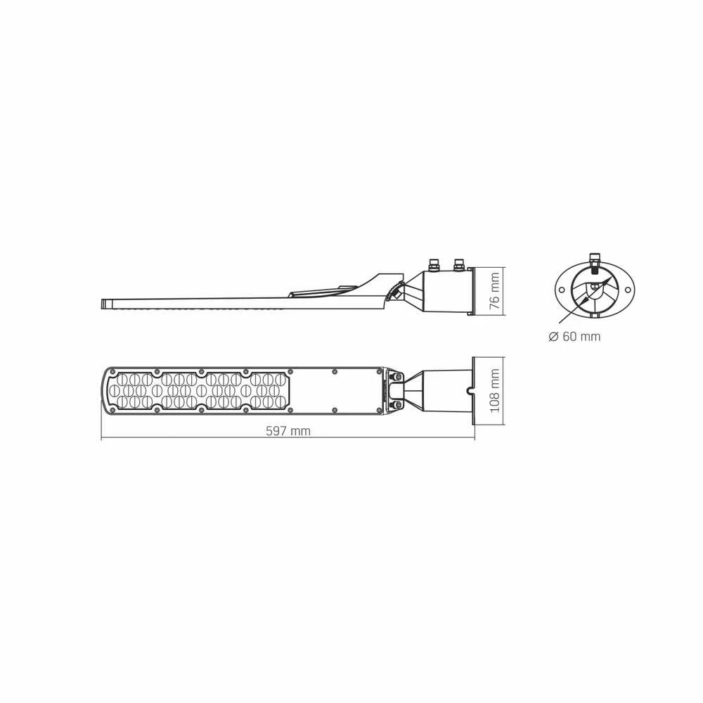 LED gatvės šviestuvas 100W 9000Lm 5000K IP65, VIDEX VL-SLE18-1005 | juodas – Didelis šviesos srautas patikimam didelių automobilių aikštelių apšvietimui