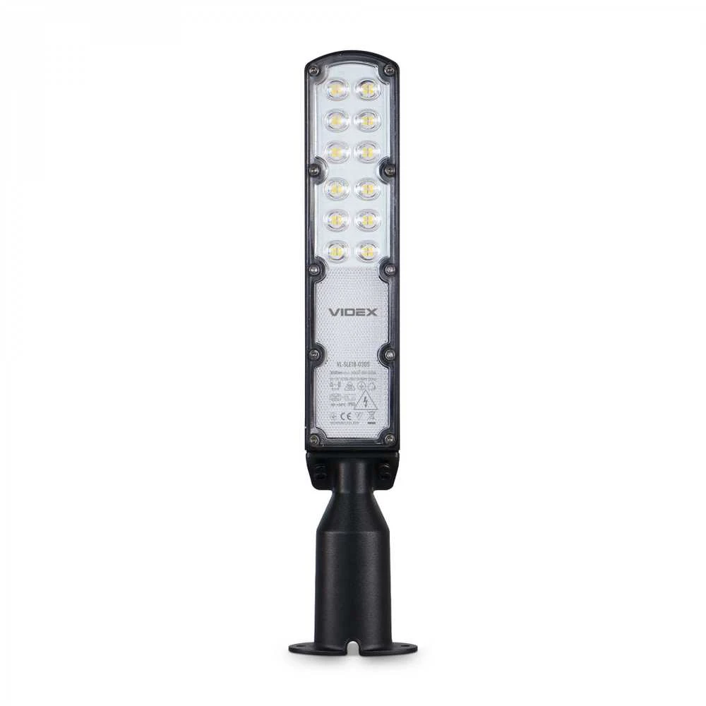 LED gatvės šviestuvas 30W 2700Lm 5000K IP65, VIDEX VL-SLE18-0305 | juodas – Patvarus korpusas ir patikimas pėsčiųjų šaligatvių apšvietimas be akinimo