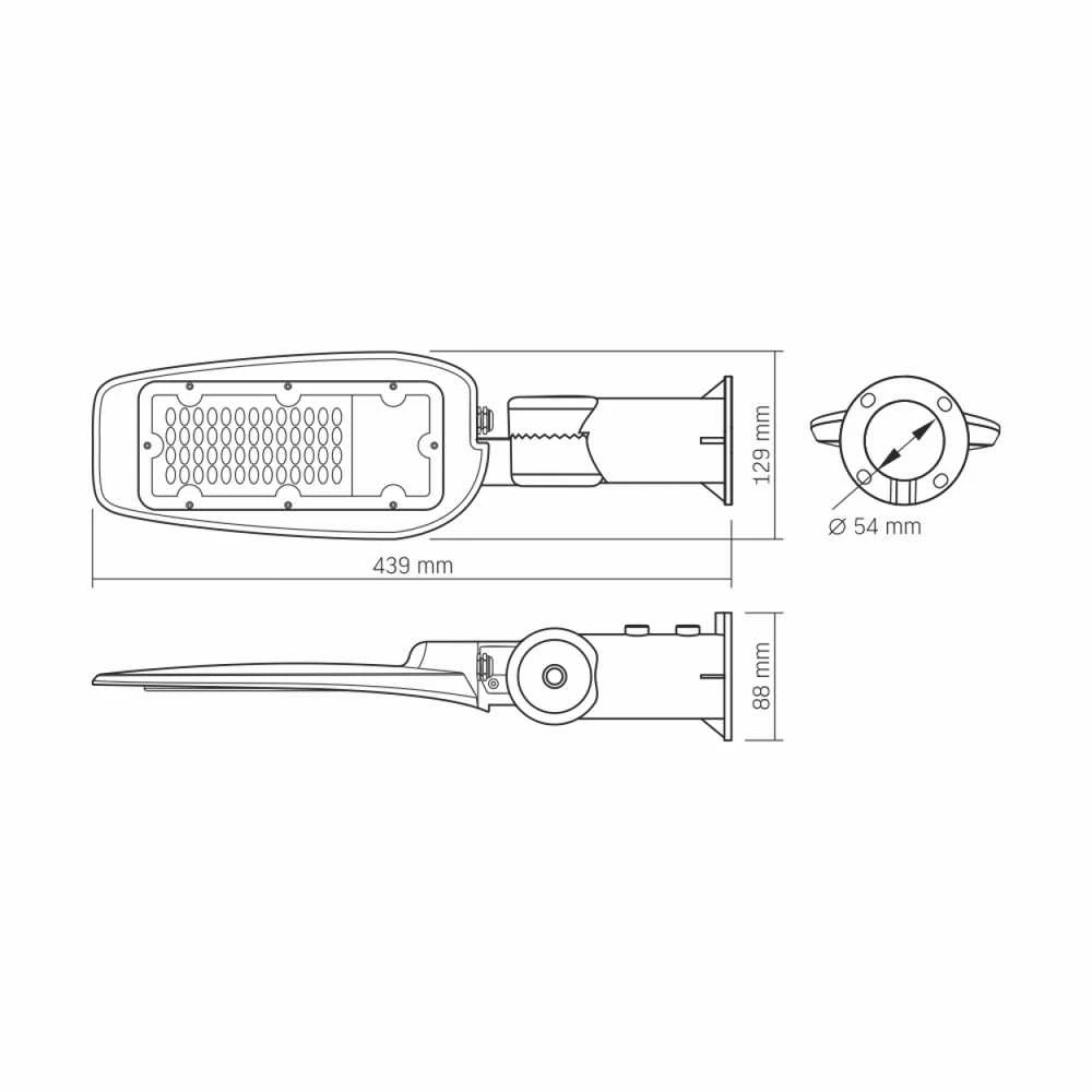 LED gatvės šviestuvas 30W 2700Lm 5000K, VIDEX VLE-SLe14-305 | STREET-LED-LEYA – Patvarus korpusas ir patikimas pėsčiųjų šaligatvių apšvietimas be akinimo
