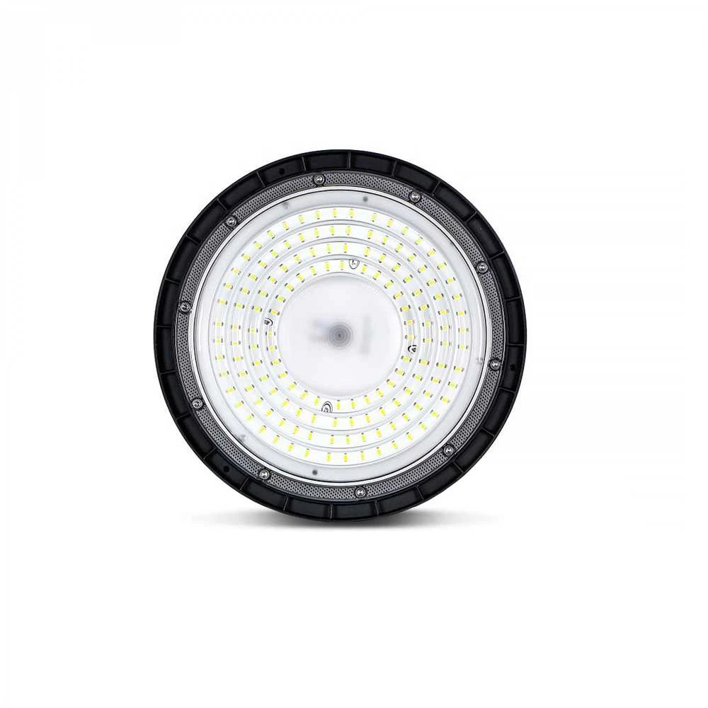 Pramoninis High Bay šviestuvas LED 100W 12000Lm 5000K IP65, VIDEX VL-HBe03-1005B – Masyvus aliuminio radiatorius aušinimui