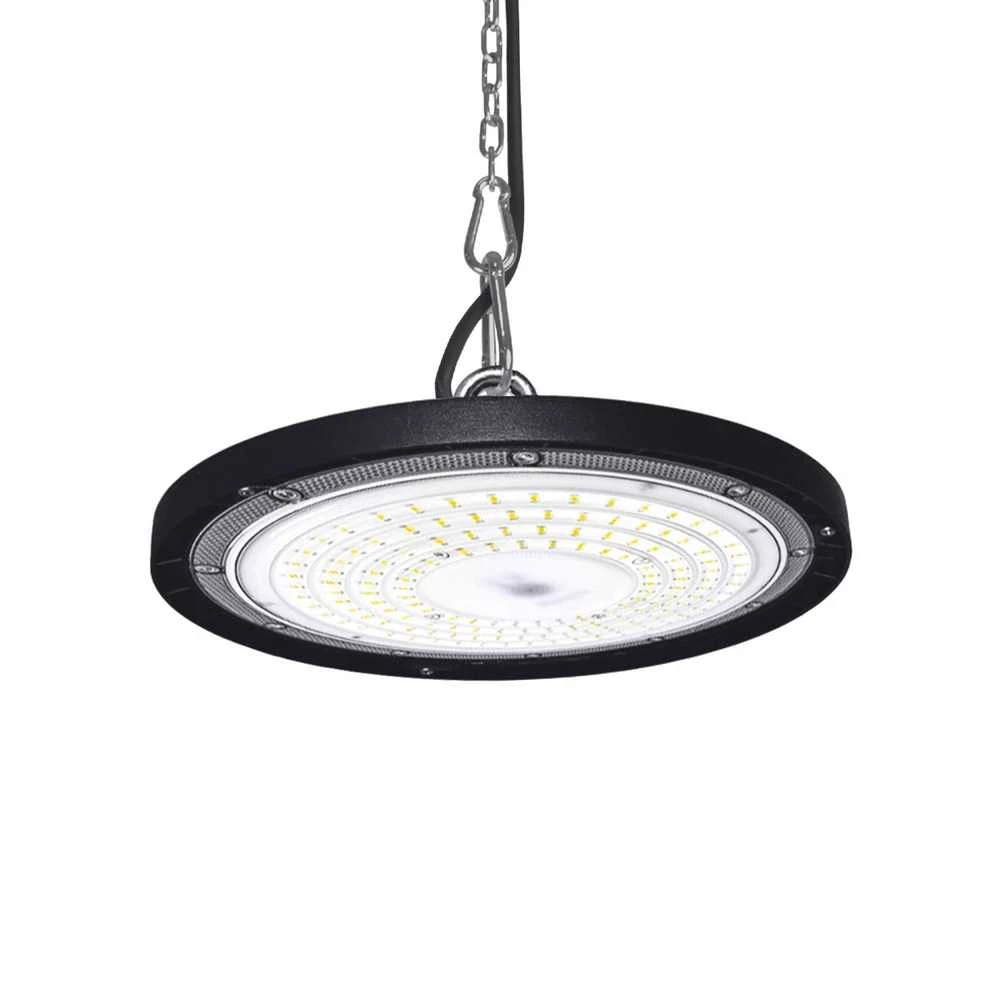 Pramoninis High Bay šviestuvas LED 100W 12000Lm 5000K IP65, VIDEX VL-HBe03-1005B – Masyvus aliuminio radiatorius aušinimui