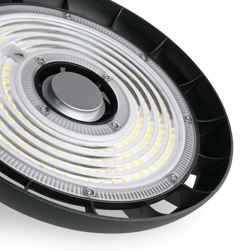 Pramoninis High Bay šviestuvas LED 100W 18000Lm 5000K IP65, VIDEX VL-HB01-1005B – Masyvus aliuminio radiatorius aušinimui