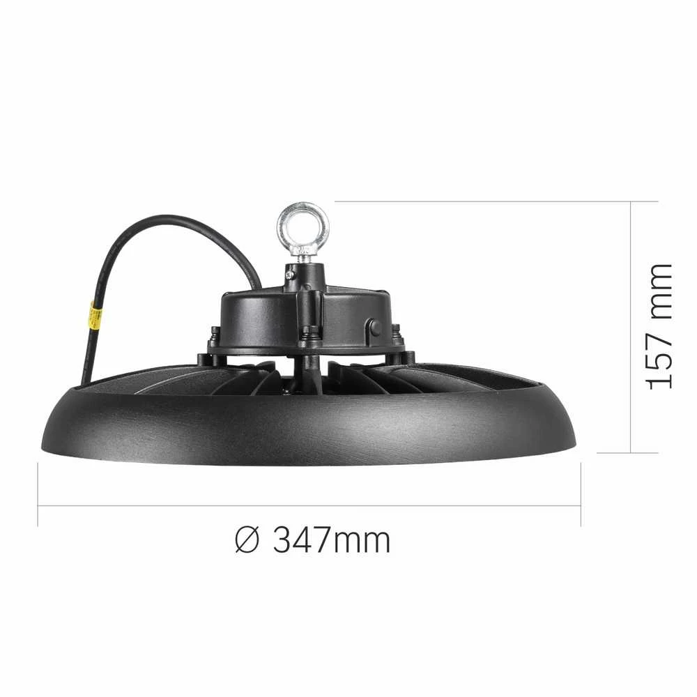 Pramoninis High Bay šviestuvas LED 200W 36000Lm 5000K IP65, VIDEX VL-HB01-2005B – Masyvus aliuminio radiatorius aušinimui